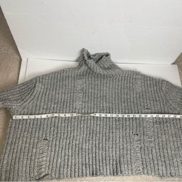 Zara Mock Neck Oversize Slouchy Distressed Sweater Fisherman Core C20 - Picture 13 of 15